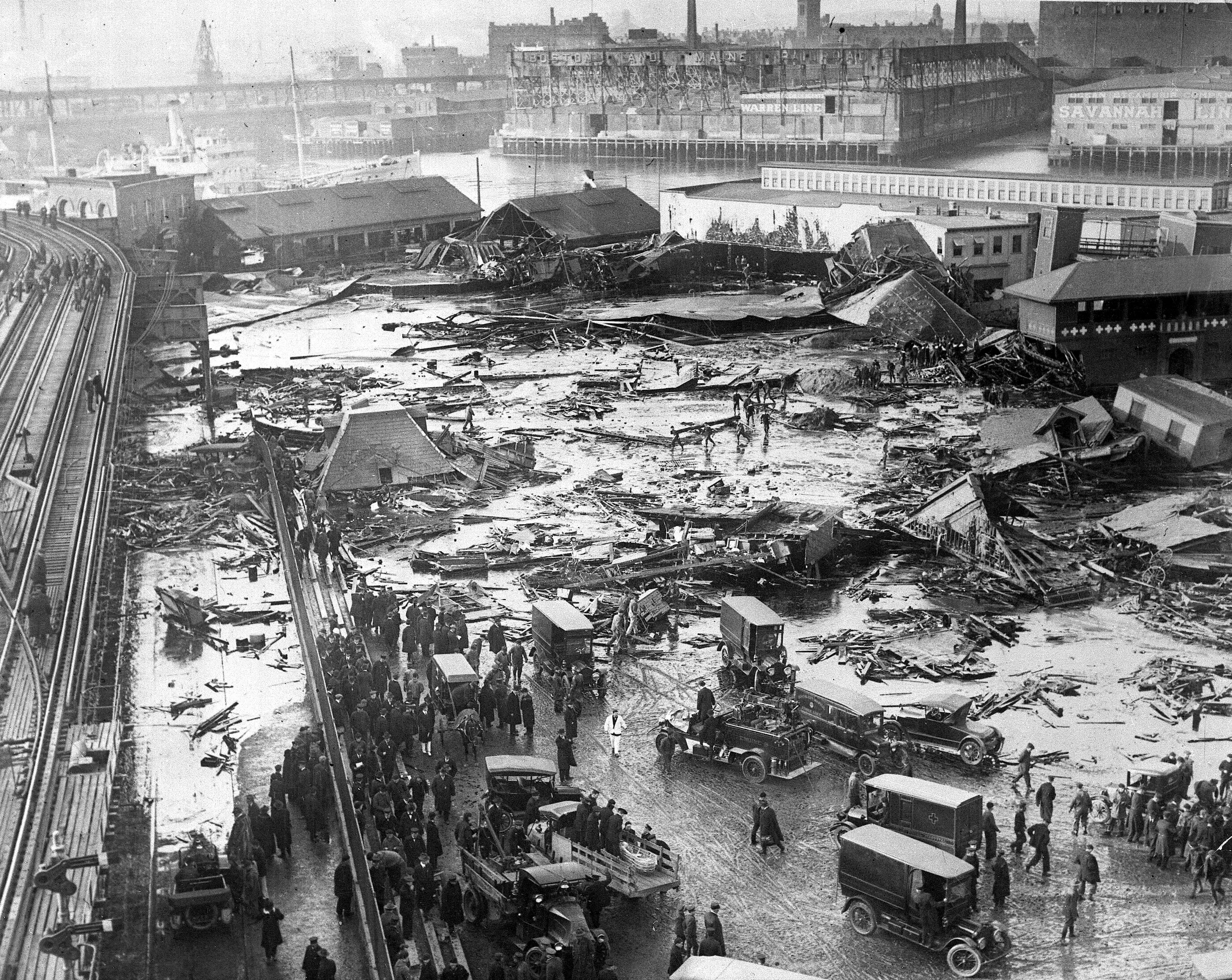 Northeastern Boston after the Great Molasses Flood of 1919.